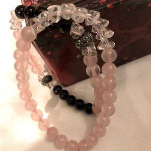 Natural Healing Gemstone Bracelets-Rose Quartz